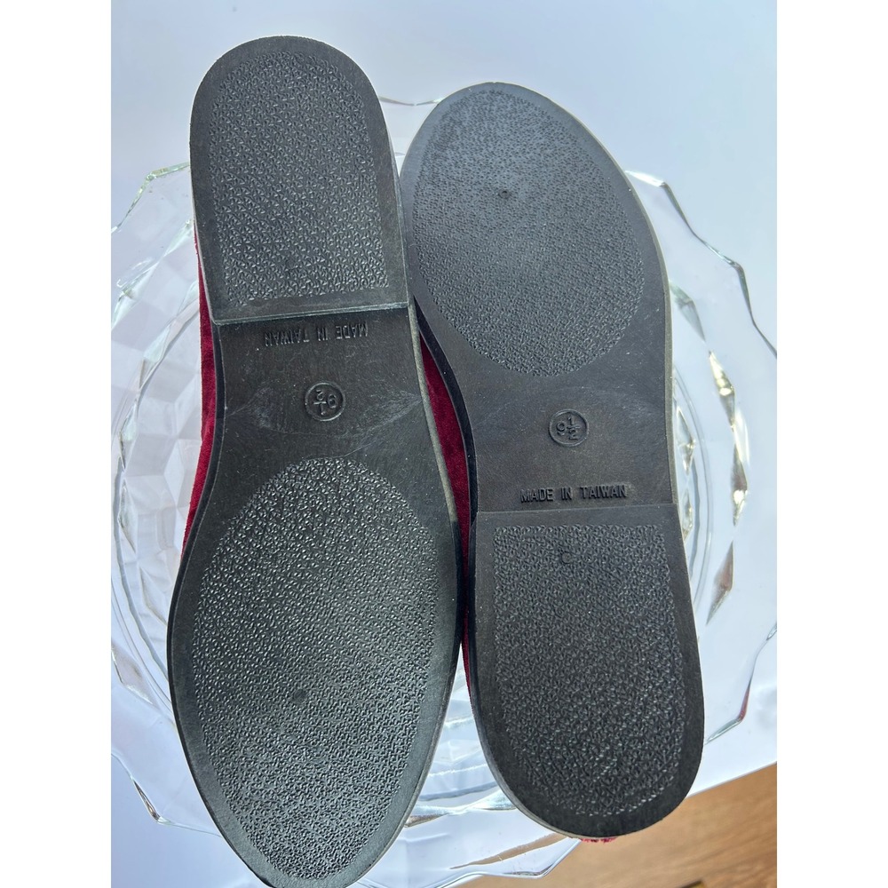 Velvet Ballet Flats Black Rosette Detail Slip On Shoes Womens Size 9.5 - Picture 5 of 6